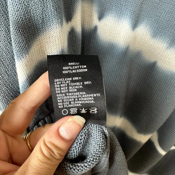 NORDSTROM XRAY Brand Grey Blue Tie Dye Stripe Crewneck Sweater Size Large - Picture 10 of 10